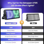 LF105 Stage Strobe Light Bar, 945 * 0.5W Matrix RGB DJ Strobe Lighting with 7x15 Pixel Control Zones, DMX512, alternate view