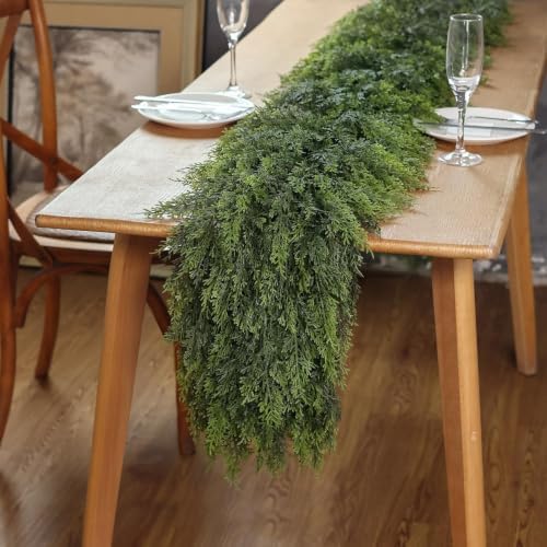 Lifelike Touch Artificial Christmas Cedar Garland for Mantle (9FT 1PCS), alternate view 3