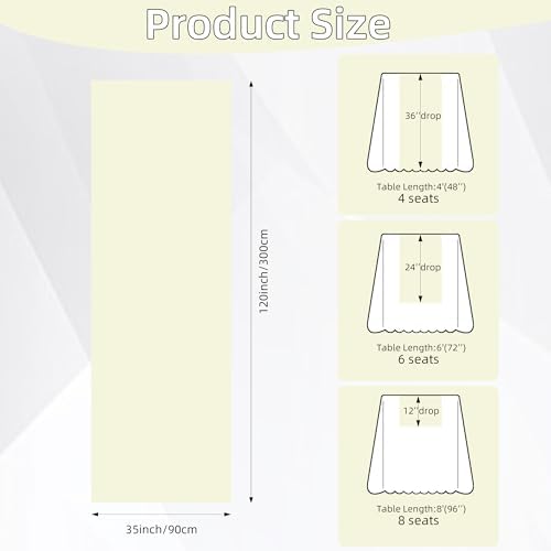 Light Beige Cheesecloth Table Runner 120 Inches Fall Party Home Decorations, alternate view 2