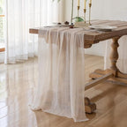 Light Beige Cheesecloth Table Runner 120 Inches Fall Party Home Decorations, alternate view 5