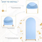 Light Blue Arch Backdrop Cover 6.6FT Spandex Fitted Baby Shower Arch Cover in 3.6ftx6.6ft in Light Blue, alternate view 6