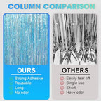 Light Blue Foil Fringe Backdrop Curtains, 3.3x6.6ft, 6pcs in 3.3x6.6ft, alternate view 4