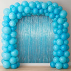 Light Blue Foil Fringe Backdrop Curtains, 3.3x6.6ft, 6pcs in 3.3x6.6ft, alternate view 7