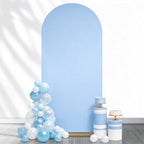 Light Blue Spandex Arch Cover 6FT Baby Shower Arch Backdrop Cover in 2.6ftx6ft in Light Blue, alternate view 3