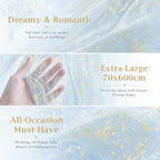 Light Blue Wedding Arch Draping Fabric 28" x 20FT, Glitter Sheer Backdrop Drapes for Wedding Ceremony Birthday, alternate