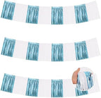 Light Blue White Fringe Garland Banner Wall Tinsel Foil Streamers in Light Blue White