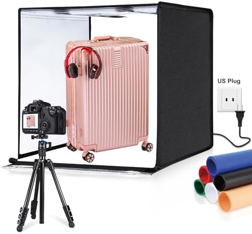 Light Box Photography, 24x24 inch Large Photo Light Box with 136 LED Beads, CRI >95, Professional Portable Photo