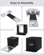Light Box Photography, 24x24 inch Large Photo Light Box with 136 LED Beads, CRI >95, Professional Portable Photo, alternate