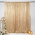 Light Gold Sequin Backdrop 8x10ft Fabric Drapes Birthday Party in 8FTx10FT in Lightgold, alternate view 2