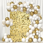 Light Gold Shimmer Wall Backdrop, 24 Panels, 6x4 Ft Photo Backdrop in 6x4 Ft