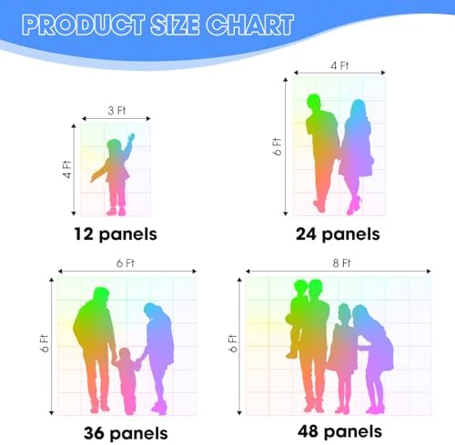 Light Gold Shimmer Wall Backdrop 36 Panels Cover 6 x 6 Ft, Photo Backdrops for Wedding, Anniversary, Birthday, alternate view