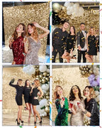 Light Gold Shimmer Wall Backdrop 36 Panels Cover 6 x 6 Ft, Photo Backdrops for Wedding, Anniversary, Birthday, alternate view