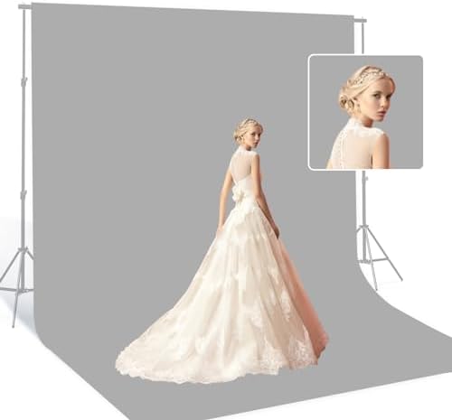 Light Grey 10 x 20 Ft Large Screen Backdrop Cloth for Photography, Non-Reflective Gray Photo Background Screen