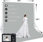 Light Grey 10 x 20 Ft Large Screen Backdrop Cloth for Photography, Non-Reflective Gray Photo Background Screen, alternate