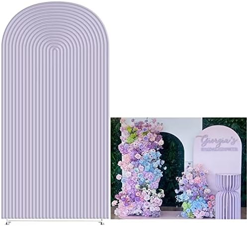 Light Lavender Ripples Pattern Arch Backdrop Cover for Birthday Party Wedding Baby Shower Decorations Dirty
