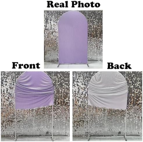 Light Lavender Ripples Pattern Arch Backdrop Cover for Birthday Party Wedding Baby Shower Decorations Dirty, alternate view 5