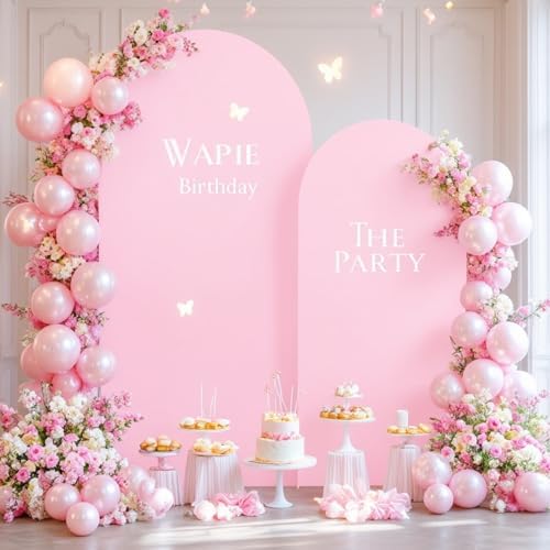 Light Pink Arch Backdrop Cover 6.6FT Party Wedding Arch Covers Stretchy Backdrop Baby Shower Bridal Shower, alternate view 6