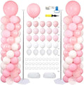 Light Pink Balloons Stand Column Kits 2 Sets Birthday Decorations in Pink White