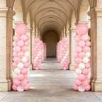 Light Pink Balloons Stand Column Kits 2 Sets Birthday Decorations in Pink White, alternate view 2