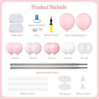 Light Pink Balloons Stand Column Kits 2 Sets Birthday Decorations in Pink White, alternate view 3
