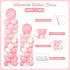 Light Pink Balloons Stand Column Kits 2 Sets Birthday Decorations in Pink White, alternate view 4