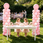 Light Pink Balloons Stand Column Kits 2 Sets Birthday Decorations in Pink White, alternate view 6