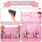 Light Pink Foil Fringe Backdrop Curtains, 3.3x8.2ft, 3 Pack in 3.3x8.2ft, alternate view 4