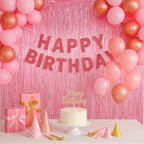 Light Pink Foil Fringe Backdrop Curtains, 3.3x8.2ft, 3 Pack in 3.3x8.2ft, alternate view 7