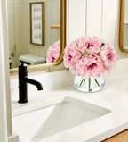 Light Pink Peonies Artificial Flowers with Vase Faux Flowers Peony Fake Flowers Silk Flower Arrangements in, alternate view 3