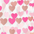 Light-Pink Rose-Gold Valentines Party-Decorations Heart-Garland - 52ft Red Galentines Streamers Banner, Women