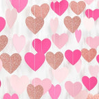 Light-Pink Rose-Gold Valentines Party-Decorations Heart-Garland - 52ft Red Galentines Streamers Banner, Women