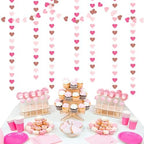 Light-Pink Rose-Gold Valentines Party-Decorations Heart-Garland - 52ft Red Galentines Streamers Banner, Women, alternate view