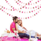 Light-Pink Rose-Gold Valentines Party-Decorations Heart-Garland - 52ft Red Galentines Streamers Banner, Women, alternate view