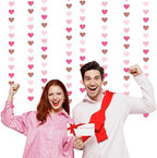 Light-Pink Rose-Gold Valentines Party-Decorations Heart-Garland - 52ft Red Galentines Streamers Banner, Women, alternate view