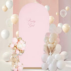 Light Pink Wedding Arch Backdrop Cover 6.6FT Spandex Fitted Photo Arch Covers in 3.3ftx6.6ft in Light Pink, alternate view 2