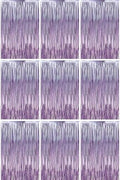 Light Purple Foil Fringe Backdrop Curtains, 3.3x6.6ft, 9pcs in 3.3x6.6ft