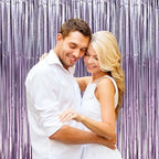 Light Purple Foil Fringe Backdrop Curtains, 3.3x6.6ft, 9pcs in 3.3x6.6ft, alternate view 4