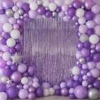 Light Purple Foil Fringe Backdrop Curtains, 3.3x6.6ft, 9pcs in 3.3x6.6ft, alternate view 6