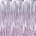 Light Purple Foil Fringe Backdrop Curtains,3.3x8.2ft, 3 Pack in 3.3x8.2ft