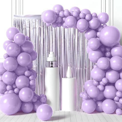Light Purple Foil Fringe Backdrop Curtains,3.3x8.2ft, 3 Pack in 3.3x8.2ft, alternate view 2