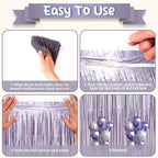 Light Purple Foil Fringe Backdrop Curtains,3.3x8.2ft, 3 Pack in 3.3x8.2ft, alternate view 5