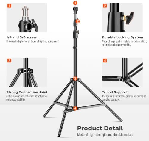 Light Stand 112in/9.3' Photography Heavy Duty Light Stand, alternate view 4