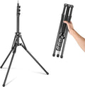 Light Stand All Metal with 180° Reversible Legs, 70"/178cm Portable Travel Tripod Stand 1/4" Screw & 5/8" Stud