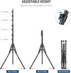 Light Stand All Metal with 180° Reversible Legs, 70"/178cm Portable Travel Tripod Stand 1/4" Screw & 5/8" Stud, alternate