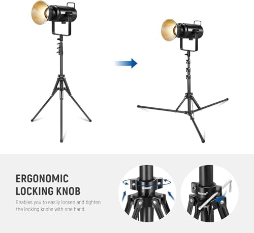 Light Stand All Metal with 180° Reversible Legs, 70"/178cm Portable Travel Tripod Stand 1/4" Screw & 5/8" Stud, alternate