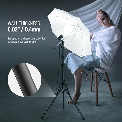 Light Stand All Metal with 180° Reversible Legs, 70"/178cm Portable Travel Tripod Stand 1/4" Screw & 5/8" Stud, alternate