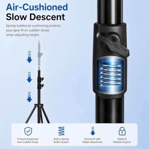 Light Stand for Photography 9.2ft/2.8M Heavy Duty Tripod Spring Cushioned, alternate view 3