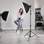 Light Stand for Photography 9.2ft/2.8M Heavy Duty Tripod Spring Cushioned, alternate view 6