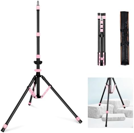 Light Stand Photography, 6.5ft/200cm Adjustable All-Terrain Tripod Stand in Pink