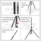 Light Stand Photography, 6.5ft/200cm Adjustable All-Terrain Tripod Stand in Pink, alternate view 7